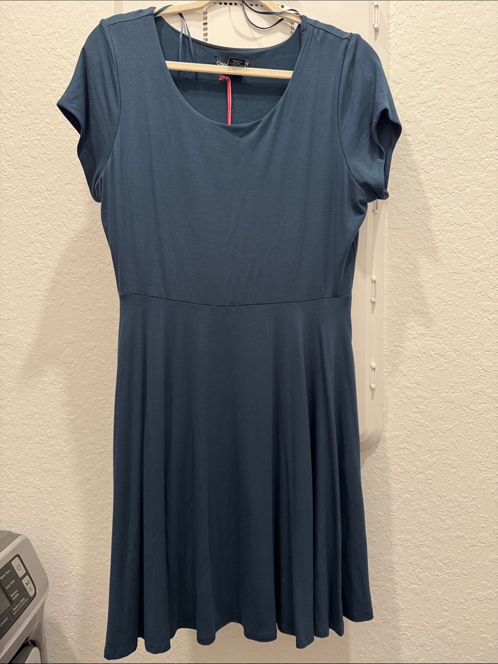 Cynthia Rowley Teal Scoop-Neck Fit-and-Flare Dress